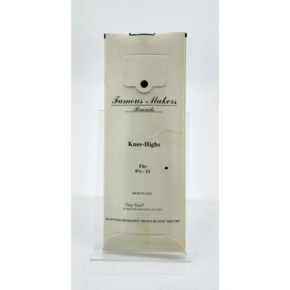 2 Pair Pack Famous Makers Brands Day Sheer Knee Highs Nylon Black Fits 8.5-11‎